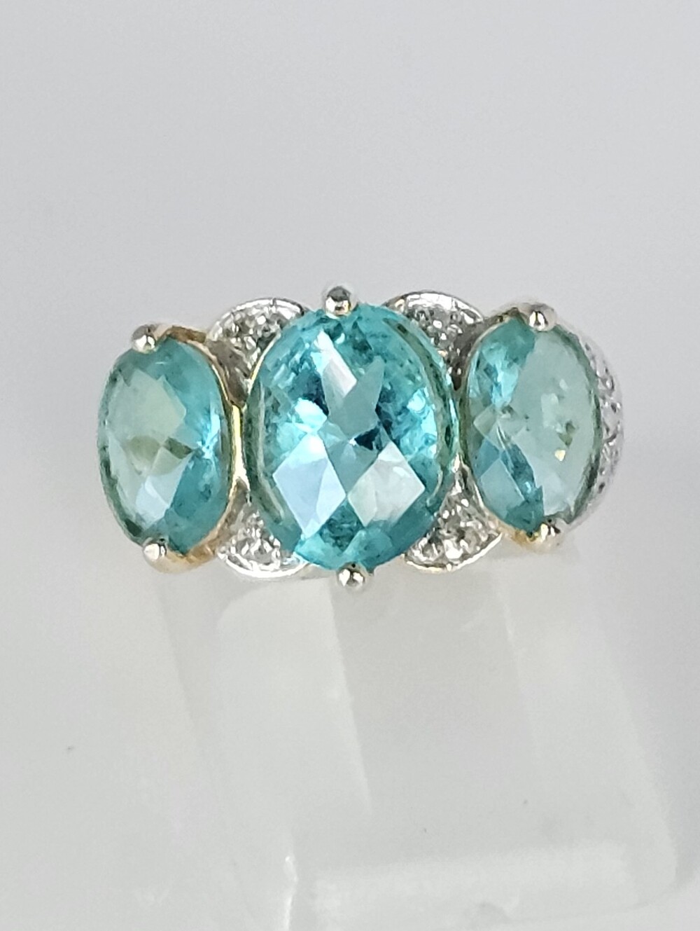 Authentic Vintage Ross Simons Paraiba Tourmaline Gold Vermeil Size 5!